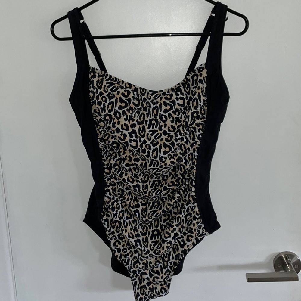 Like New Leopard Black One Piece Bathing Suit